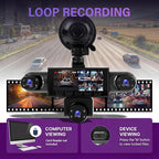 5 Channel Dash Cam 360°Wide Angle Dash Camera for Cars 1080P with Loop Recording Night Vision Reversing Help 3.16-inch Dash Cam Front and Rear