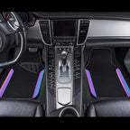 Chameleon Iridescent Reflective PU Leather&Waterproof Universal Carpet car Floor mats,Fit for 95% Suvs,Sedans,Vans,Trucks&Car Mat for Women(Reflective Color Change)