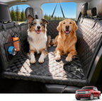 Dog Truck Seat Cover for Back Seat, 450lb Support Hard Bottom Hammock for 1–4 Large Dogs, Waterproof & Anti-Scratch Backseat Protector, Car Bed Extender for Truck & SUV, Size-XL, Black