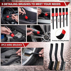 63PCS Car Wash Cleaning Kit,Car Wash Brush with Long Handle,Car Detailing Kit with Foam Gun,Car Cleaning Supplies,Handheld Vacuum, Car Detailing Kit (62PCS)