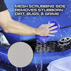 Super Car Wash Sponge Two-Sided Microfiber Sponge with Mesh Scrubber Side Intense Clean Durable & Effective Car Cleaning Supplies