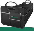 2-Compartment Trunk Organizer & Multi-Compartment Storage Box 600D Waterproof Oxford, with Reflective Strips and 8 Side Mesh Pockets for SUV, Sedan, Minivan- Heavy-Duty Car Organiser(65L)