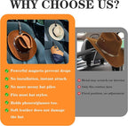 2 Pack Cowboy Hat Hanger for Car, Magnetic Hat Holder for Truck, Jeep, SUV, Headrest Hook Organizer for Caps, Keys, Sunglasses, Bags (Black) (2)