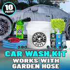 10-Piece Arsenal Builder Car Wash Kit with Foam Gun, Bucket, and 3 - 16 fl oz Car Care Products & Chemicals - Works with Garden Hose for Trucks, SUVs, Motorcycles, and More