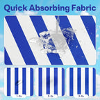 2 Pack Car Seat Towel Covers, Sweat Protector for Front Seats, Premium Thickened Microfiber with Blue and White Stripes, Breathable & Quick Dry, Machine Washable Cover for Gym Running Universal Fit