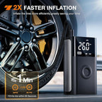Tire Inflator Portable Air Compressor Battery Rechargeable 12VDC 150PSI Cordless Auto Shutoff w/Digital Pressure Gauge 2X Faster Inflation Pump for Car Motorcycle ATV UTV Bike