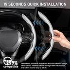 Steering Wheel Cover, Carbon Fiber Steering Wheel Cover Men/Women, Anti-Slip, Heat Resistant, Durable, Universal for 99% Car Interior Accessories (Silver)