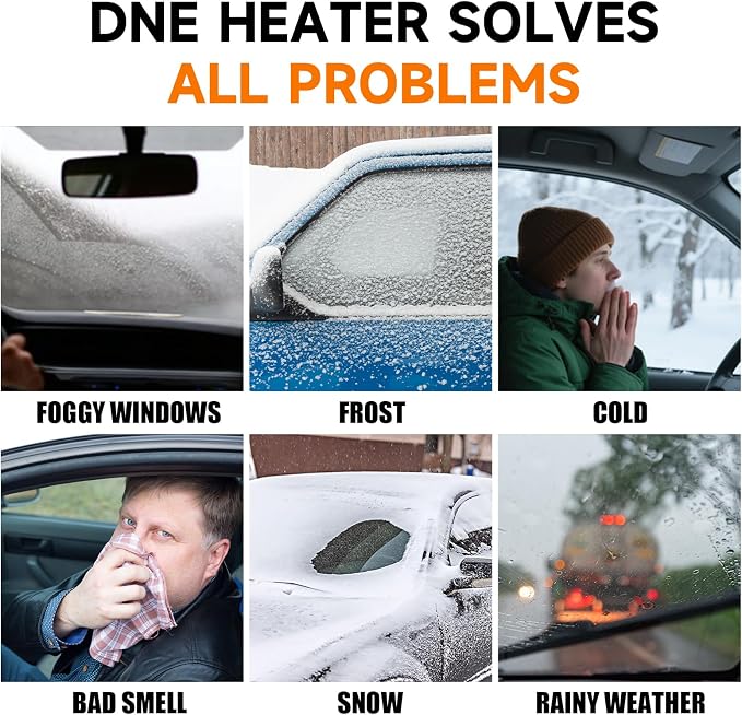 12V 200W Portable Car Heater & Defroster, Fast Heating Car Heaters for Vehicle, 12V Car Heater that Plugs with 360° Rotatable Base Cigarette Lighter Heater