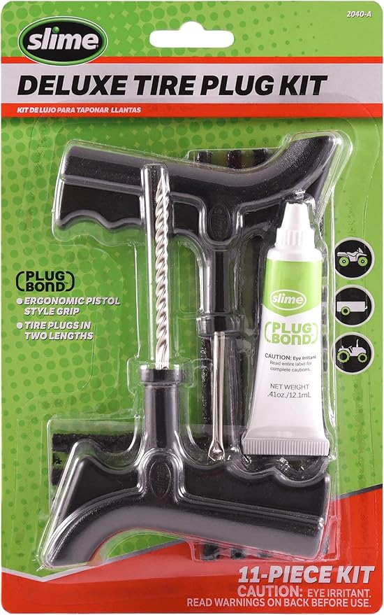 2040-A Tire Repair Plug Kit, Deluxe, Contains Strings, Tools and Glue, 11 Pieces