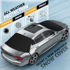 Car Windshield Snow Cover Front and Rear Bundle | Upgraded 600D Oxford Fabric | Water, Heat & Sag-Proof Windshield Snow Cover | Back Window Frost Cover Fits Most Sedans, SUVs & Vans | XX-Large