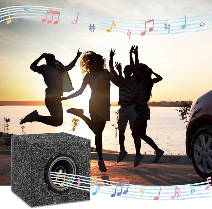 8 Inch Ported Wooden Speaker Enclosure, Black White Single Vented Subwoofer Box Car Audio Truck Speaker Box for DIY Home Vehicle Audio Custom Sound Supplies