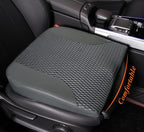 Car Seat Cushion – Memory Foam Pad for Driving Comfort – Boosts Height and Relieves Coccyx & Lower Back Pain – Car, Truck, Office Chair (Leather & 4D Mesh Gray)