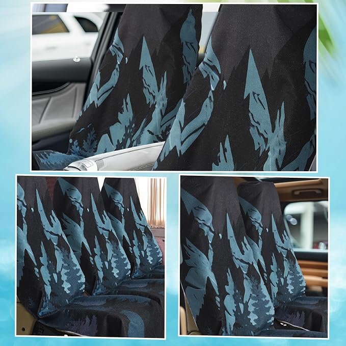 Car Seat Towel Covers Christmas Car Accessories Gifts Athletic Running Towel Performance Microfiber Post Workout Sweat Washable Cover Non Slip for Seat Outdoor Sport(Bear Ridge)