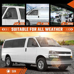 in-Channel Rain Guards Fit for 1996-2026 Chevy Express Van 1500 & GMC Savana 2500 3500, Durable Side Windows Wind Sun Deflectors, Window Rain Guard Black 2 PCS