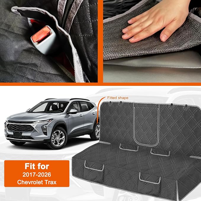 Dog Car Seat Cover Compatible with 2017-2026 Chevy Trax, Waterproof Pet Bench Seat Cover for Back Seat, 600D Heavy Duty Scratch Proof Nonslip Truck Seat Covers for Dogs