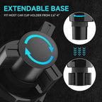 Car Cup Holder Tray, Cup Holder Expander Adapter for Car, 9.5” Detachable Car Food Tray Table for Eating, Road Trip Essentials Fits Yeti, Hydro Flask 16-46 oz