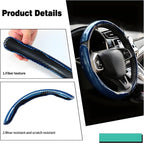 3 Pcs Carbon Fiber Car Steering Wheel Cover, Anti-Skid & Scratch-Proof,Segmented, Butterfly Thin Steering Wheel Cover Men/Women Universal Fit 14.5"-16" Wheel Covers for Cars/Truck/SUV