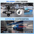 5 Channel Dash Cam 360° View, 1080P Front and Rear Left Right Inside 3.16 Inch Dash Camera for Cars, 12 Lights Night Vision, Motion Detection Camera for Cars