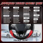 Soft Leather Steering Wheel Cover with Breathable Design and Anti-Slip Grip, Specially Designed for 14.5-15.2 inch Circular Steering Wheels