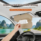 Magnetic Foldable Car Tissue Box - Easy-Install Tissue Holder for Sun Visors and Seat Backs,Premium Leather Car Napkin Organizer—Designed for Commuters,Rideshare Drivers and Families(Beige)