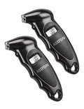 Digital Tire Pressure Gauge with Replaceable AAA Batteries 0-150PSI, Accurate in 0.1 Increments, Tire Gauge with Backlit LCD, Presta Valve Adaptor, 4 Units for Car Truck Bicycle, Black, 2pack