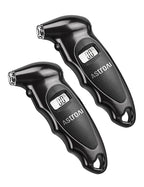 Digital Tire Pressure Gauge with Replaceable AAA Batteries 0-150PSI, Accurate in 0.1 Increments, Tire Gauge with Backlit LCD, Presta Valve Adaptor, 4 Units for Car Truck Bicycle, Black, 2pack