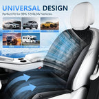 Cooling Car Seat Cover Ventilated Car Seat Cushion with 3-Speed Adjustable Cooling Car Seat Pad Universal Fit Car SUV Truck Van for Summer Driving, Black