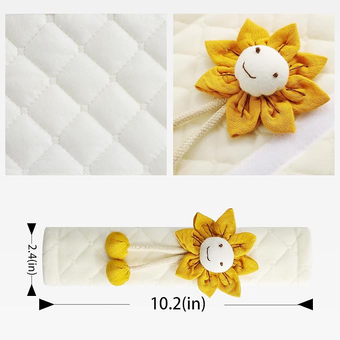 Soft Auto Seat Belt Cover Seatbelt Shoulder Pad Cushions 2 PCS for a More Comfortable Driving Universal Fit for All Cars and Backpack Off-White Orange Sunflower