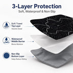 Car Seat Towel Cover 2 Pack for Front Seats, Sweat Absorbent Car Seat Protector with Non-Slip Backing, Waterproof Towel Car Seat Covers for Runners, Gym, Swimming, Beach, Pets, Trail Map