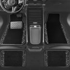 Bling Diamond Car Floor Mats, Sparkling Crystal Shining Glitter Rhinestone Carpet, Anti-Slip PVC Heel Pad Waterproof Universal for Automotive SUV,Sedan,Van,4pcs Girl Women Men Black Diamond