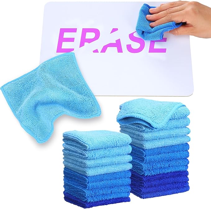 Cleaning Cloth Dry Erase Cloth Cleaning Rags Reasonable Kitchen Towels Microfiber Towels Cars Wash(6 x 6 Inch,Blue/Light Blue/Dark Blue,30 Pcs)