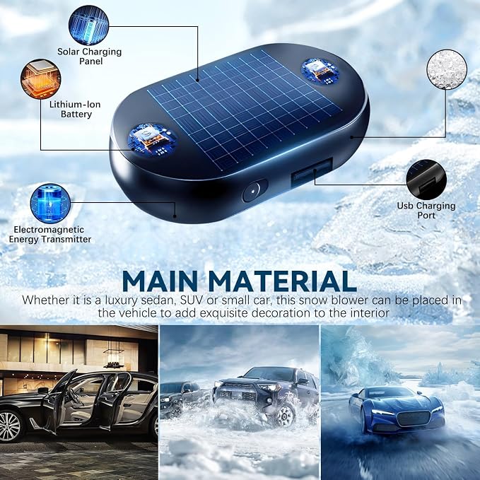 Electromagnetic Car Snow Removal Device, Anti-Freeze Defroster for Windshield, Portable Kinetic Molecular Heater, 2 Pack