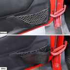 for Wrangler JK Door Pockets Storage Organizer, Front Door Net Pockets Tray Box Accessories for Jeep Wrangler JK JKU 2011-2018