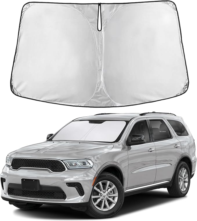 Windshield Sunshade Compatible for Dodge Durango 2011-2023 2024 2025, Sun Visor for Front Windshield & Window Sun Shade Cover, UV Heat Blocker & Protector, Car Accessories