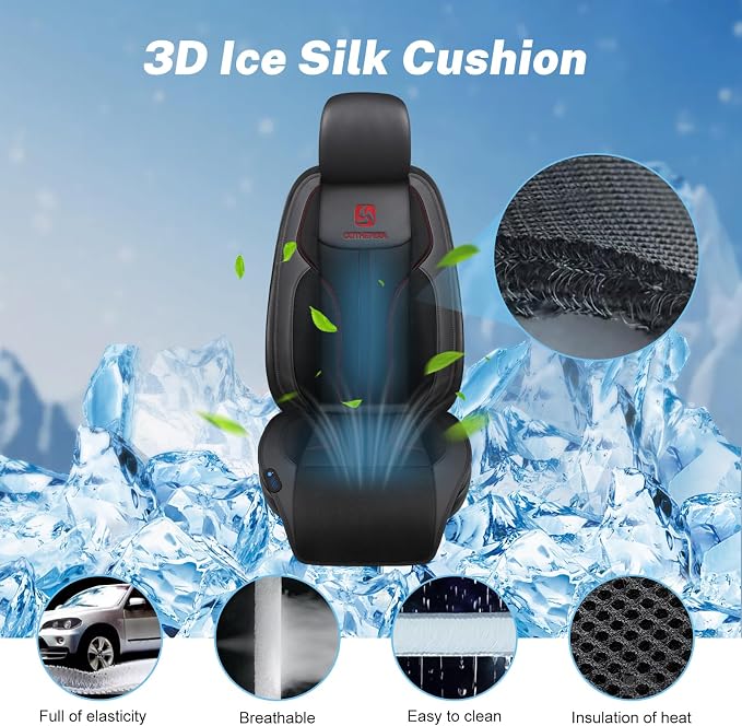 Cooling Car Seat Cushion Front Seat,12V&24V Cooling Seat Cover for Cars with 10 Fans,Cooled Seat Cover for Car SUV Truck Universal Fit (Black)