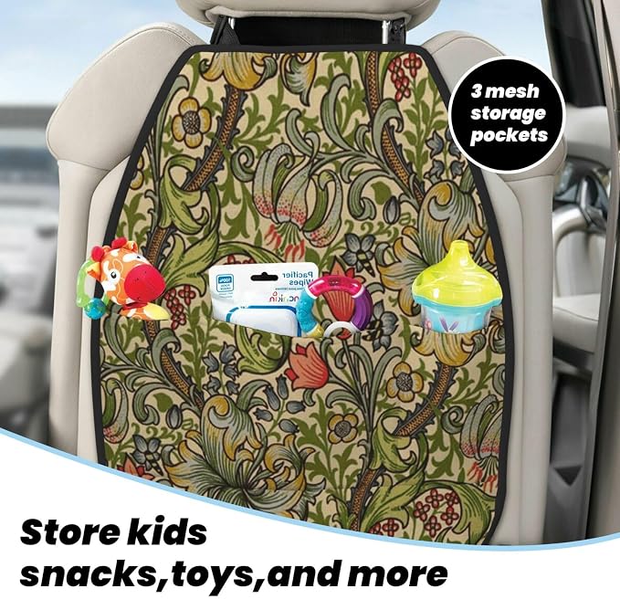 William Morris Car Seat Back Kick Protectors Kick Mats With Storage Pockets For Vehicles To Protect From Dirt Mud Scratches 2 Pack