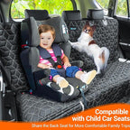 Dog Car Seat Cover for Back Seat, Waterproof Non-Slip Bench Protector for Dogs & Kids, Durable 600D Scratch Proof Seat Cover for Hair, Scratches, Travel and Daily Use in Full Size SUVs