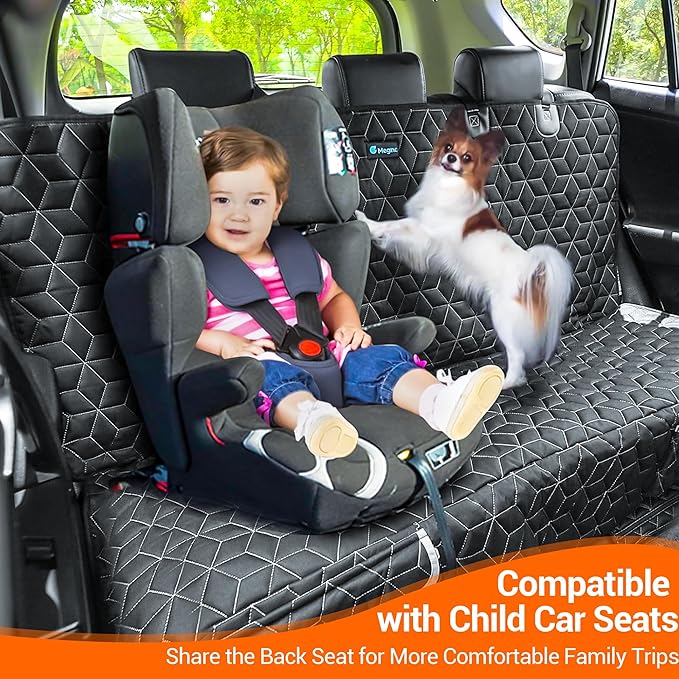 Dog Car Seat Cover for Back Seat, Waterproof Non-Slip Bench Protector for Dogs, Durable 600D Scratch Proof Seat Cover for Hair, Mud & Scratches, Travel and Daily Use in Cars Small SUVs