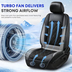 Cooling Car Seat Cover, Ventilated Seat Cushion Cooling Car Seat Pad for Summer Driving with Powerful Turbo Fans Universal Fit for Car SUV Truck Van-Light Grey