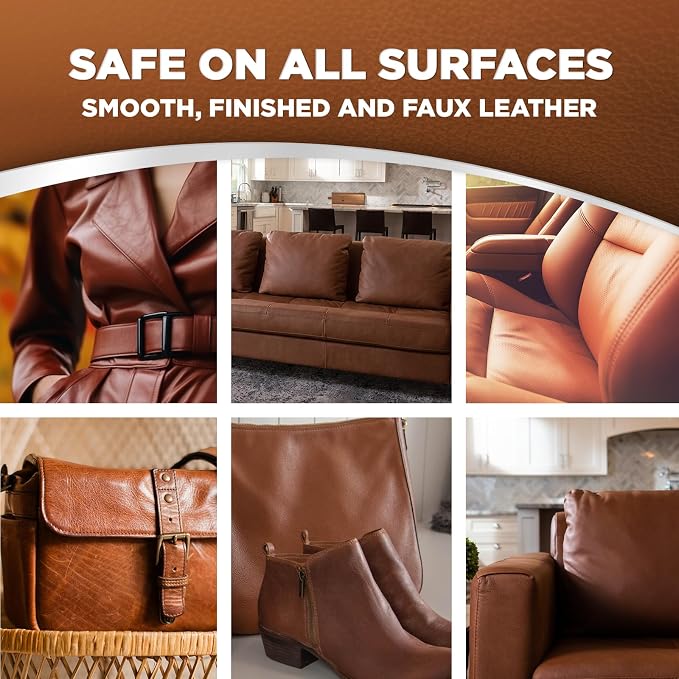 Leather Cleaner Kit Leather Wipes (30 Count) and Microfiber Cloth - Clean and Condition Car Seats and Interior, Shoes, Couches and Other Leather Surfaces