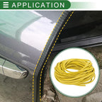 Universal Car Door Edge Protective Sealing Strip U-Type Door Scratch Protection Guard, 65.62ft 20m, Anti-scratch Collision, PVC Iron, Yellow