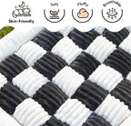 Backseat Pet Bed Mat,Dog Bed for Car,Fuzzy Dog Seat Cover for Car Back Seat, Non-Slip Travel Pet Mat, Fit for Backseat Extenders and Seat Covers (White and Black)