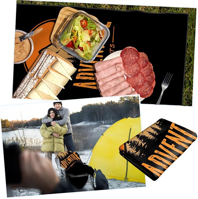 2 Pack Car Towels Seat Cover with Storage Bag, Multifunctional Microfiber Towel for Gym Outdoor Sport Running,Picnic, Beach, Pet Dog Travel,Fits Car SUV Truck (Adventure)