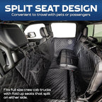 XL Floor Cover with Door Protection, Black – As Seen on Shark Tank – Fits Full Size Crew Cab Trucks with Fold Up Seats, Waterproof & Machine Washable – Sturdy XL Dog Hammock for Truck