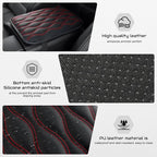 Car Center Console Cover, Upgraded Leather Car Armrest Cushion, Universal Waterproof Cushion Pad, Non-Slip Car Interior Accessories, Fits Most Sedans SUVs Trucks (Red Line)