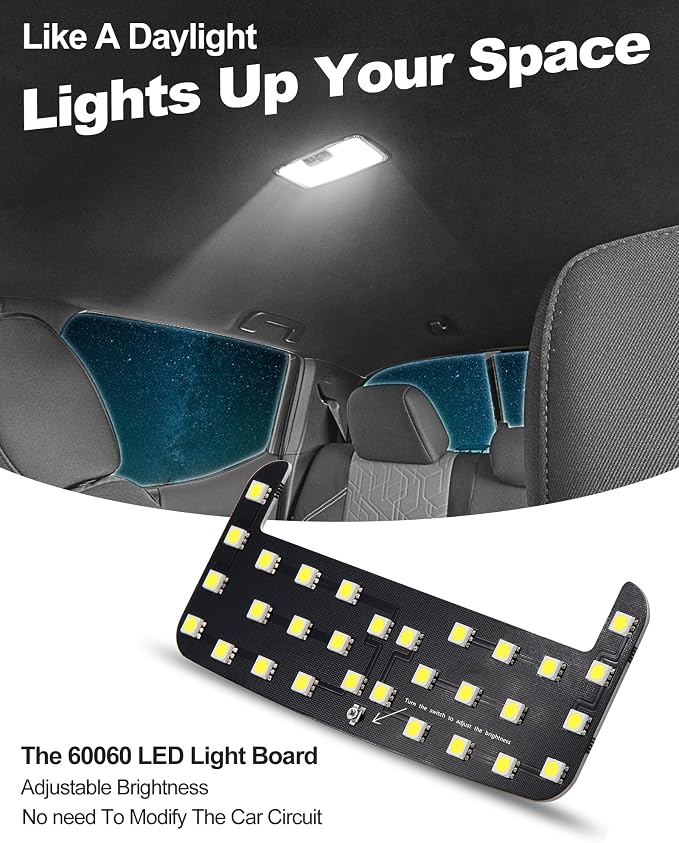LED Light,Interior Dome Lighting Upgraded Accessory,6000K Pure White Light,Brightness Can Adjust,For Toyota Tacoma(3rd Gen,2016-2023),FJ Cruiser,4Runner,Rav4,Camry,Corolla,Highlander,Prius