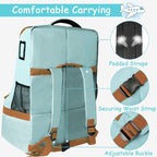 Padded Car Seat Travel Bag for Air Travel, Carseat Cover Backpack with Shoulder Straps, Large Carseat Gate Check Bag, Baby Travel Essential(Light Cyan)