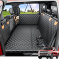 Dog Truck Seat Cover for Back Seat, Hard Bottom Dog Hammock for Car, Pet Bed Extender for 2-4 Large Dogs, Waterproof Seat Protector, Universal XL Size Fits for Crew Cab Truck/SUV, Black+Orange