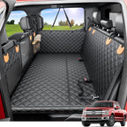 Dog Truck Seat Cover for Back Seat, Hard Bottom Dog Hammock for Car, Pet Bed Extender for 2-4 Large Dogs, Waterproof Seat Protector, Universal XL Size Fits for Crew Cab Truck/SUV, Black+Orange
