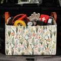 Flower Car Trunk Organizer, 20L Collapsible Auto Storage Basket with Handles, Waterproof Reusable Shopping Grocery Bags for SUV, Truck,Flower Cars Boot Organizer Gifts for Women Men Drivers